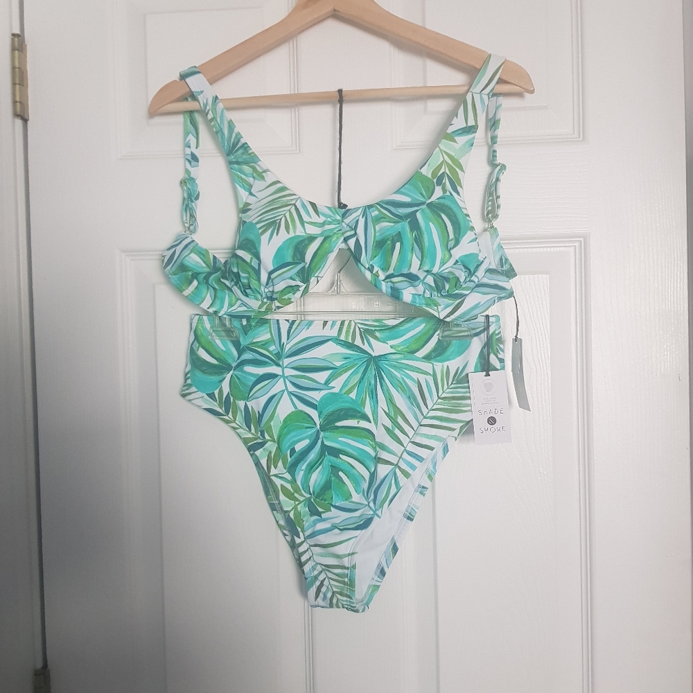 Shade & Shore Bikini Tropical Print 36B/Medium